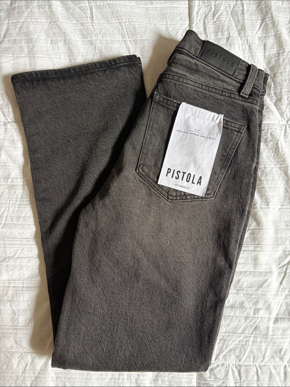 pistola Women’s Ally high rise vintage ankle boot denim Sz 25 washed black